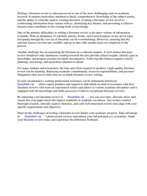 Literature Review Sample | PDF | Thesis | Literature Review