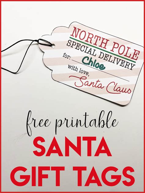 North Pole Delivery: Free Printable Santa Gift Tags | Santa gift tags ...