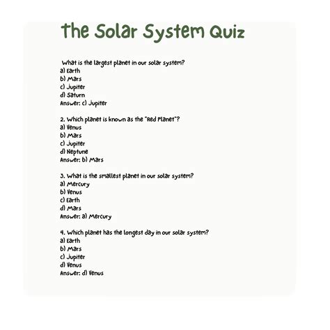 " Astro-Trivia: Solar System Quiz and Solutions" | Made By Teachers