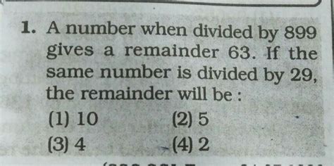 a number is divided by 899 gives a remainder 63 - Brainly.in
