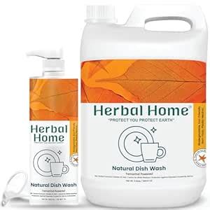 Herbal Home Dishwash Liquid Gel with Tangerine Freshness, Gentle on ...