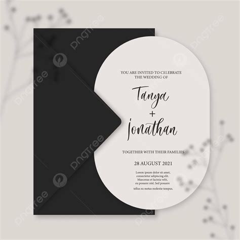 Contemporary Wedding Invitation With Elegant Calligraphy Black Template ...