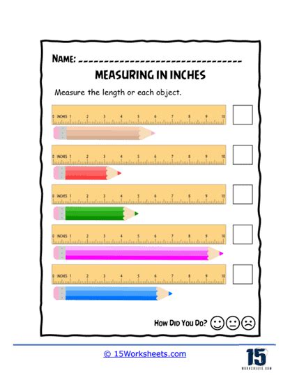 Image result for Measurement Inches Worksheets