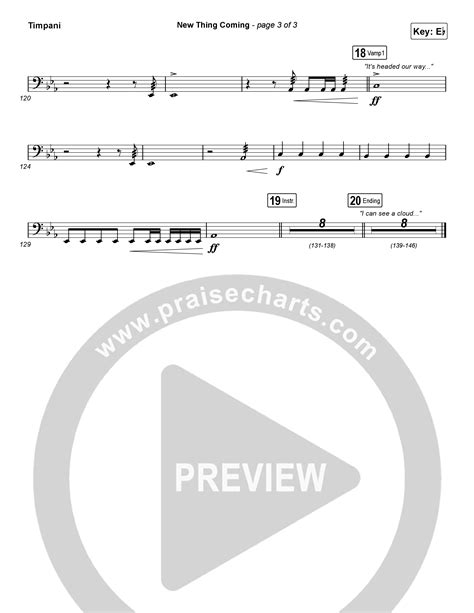 New Thing Coming Timpani Sheet Music PDF (Elevation Worship / Steven ...
