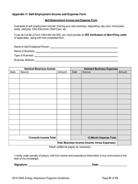 Self-Employment Income and Expense Form - Fill Out, Sign & Share Online ...