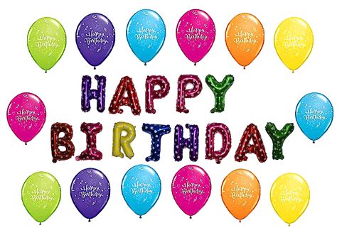 Happy Birthday Letters Foil Balloon Set Combo with 50 Happy Birthday ...