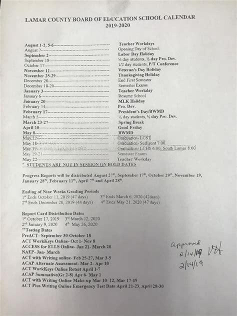Lamar High School Calendar 2023 - Schoolcalendars.net