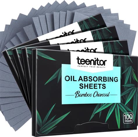 Amazon.com : Teenitor 400 Counts Oil Blotting Papers for Face, Bamboo Charcoal Oil Absorbing ...