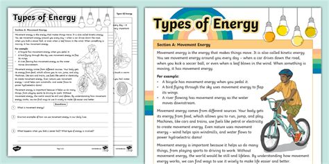 Types of Energy (teacher made) - Twinkl