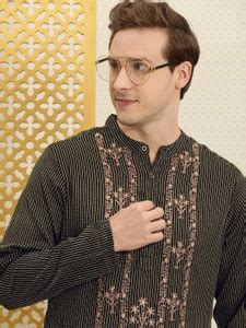 House of Pataudi Men Embroidered Straight Kurta - Buy House of Pataudi ...