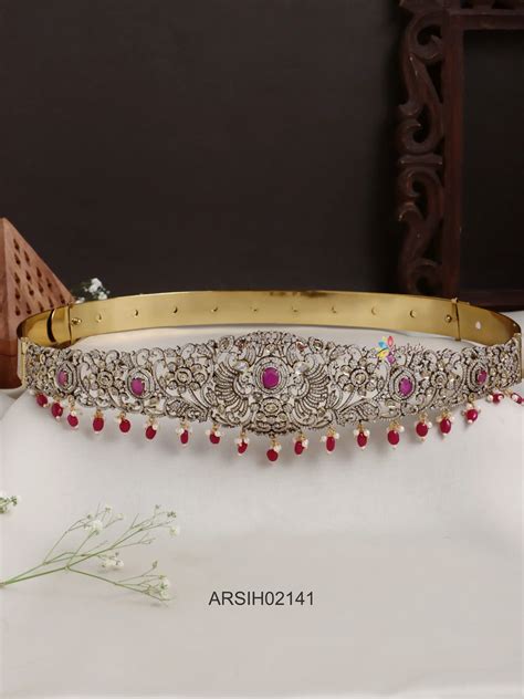 Victorian Stone Red Bead Drops Hipbelt – Arshis