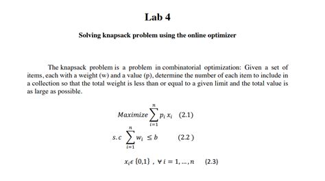 Image result for Knapsack Optimization Problem