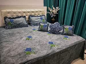 Buy Banchmark Home Furnishings 100% Twill Cotton Embroidery Double Bed ...