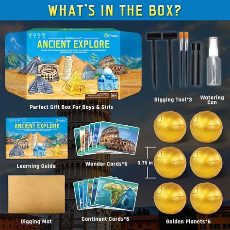 Ancient Wonders Excavation Ancient Wonders Dig Kit - Excavate 6 Famous ...