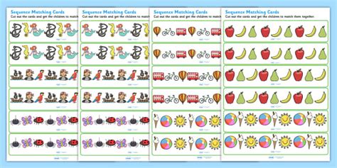 Sequence Matching Cards 3 Items