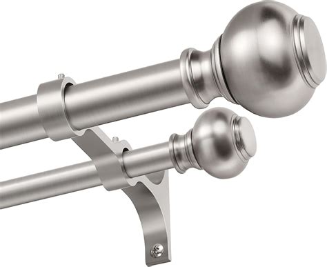 Amazon.com: 1 Inch Double Curtain Rods 72 to 144 Inches, Adjustable ...