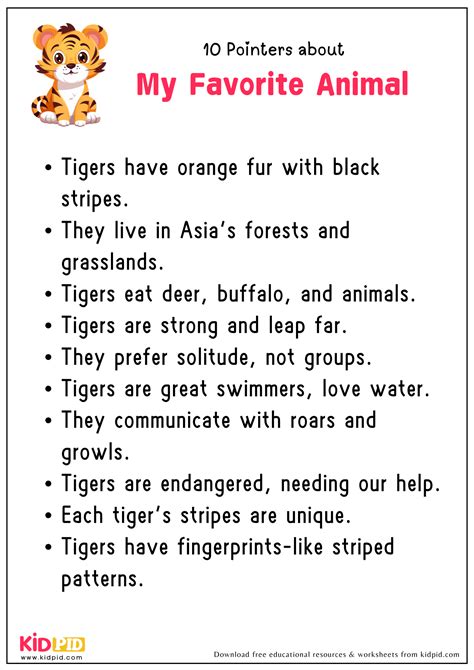 Essay - My Favorite Animal - Kidpid