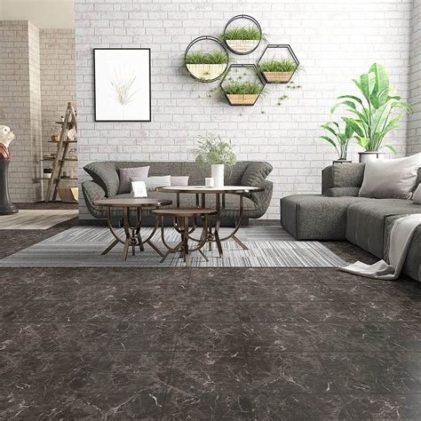 Light Black Marble Vinyl Floor Tiles - CHIHUT