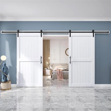 Amazon.com: EaseLife 80in x 84in Double Barn Door + 13.2 FT Double Door ...