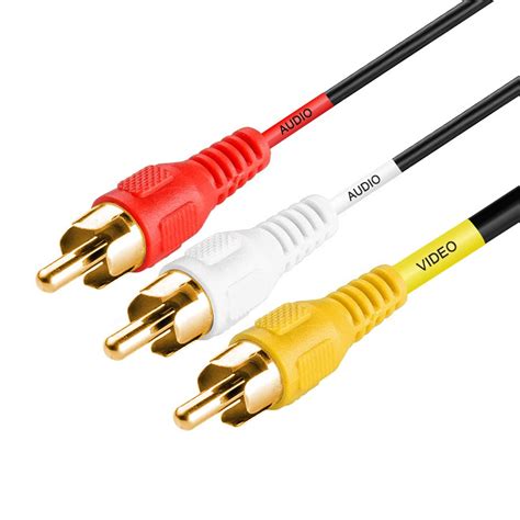 Buy Cmple - 3-RCA Composite Video Audio A V AV Cable GOLD - 6 ft Black ...