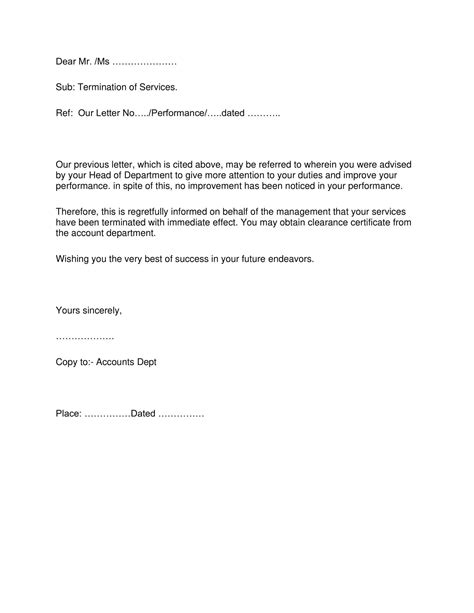Free Printable Termination Letter Templates [Word, PDF] Employee