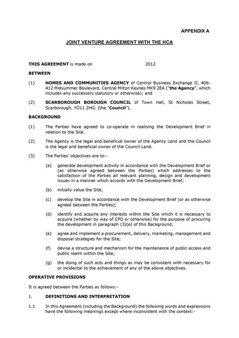 53 Simple Joint Venture Agreement Templates [PDF, DOC] ᐅ TemplateLab