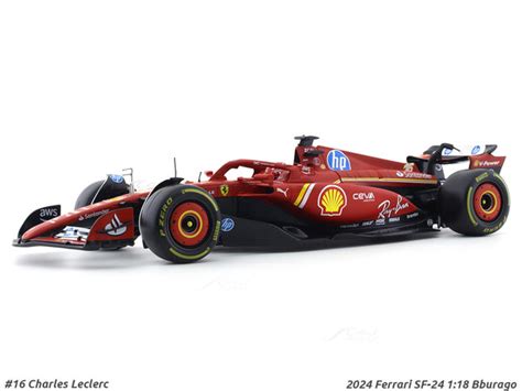 2024 Ferrari SF24 #16 Charles Leclerc 1:18 Bburago Scale Model car ...