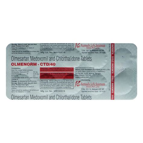 Olmenorm-CTD/40 Tablet 10's Price, Uses, Side Effects, Composition ...