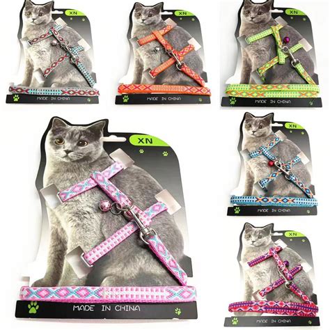 Cat Harness and Leash Adjustable Nylon Halter Harness Kitten Nylon ...