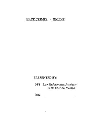 Fillable Online nmlea dps state nm Ideas for Hate Crimes handout - Fax ...