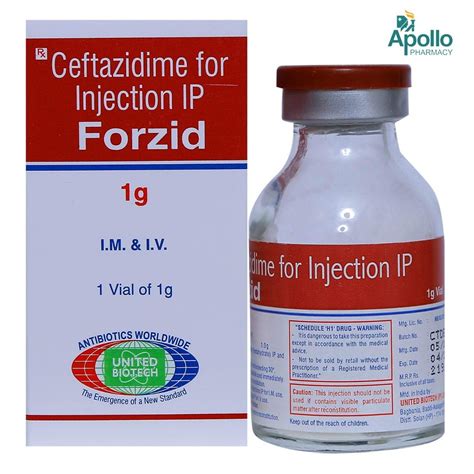 Forzid Injection 1 gm | Uses, Side Effects, Price | Apollo Pharmacy