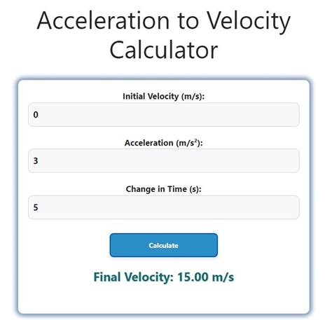 Image result for Acceleration Velocity Calculator Formed