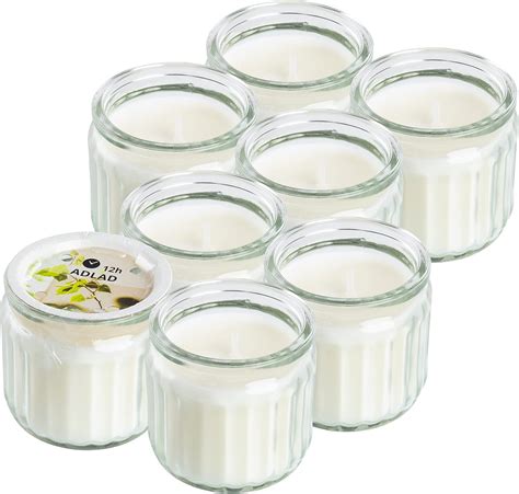Ikea ADLAD White Mini Scented Candles in Glass Jars, Scandinavian Woods ...