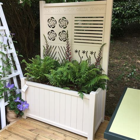 Planters With Trellis Privacy Screens Outsunny Wood Planter With