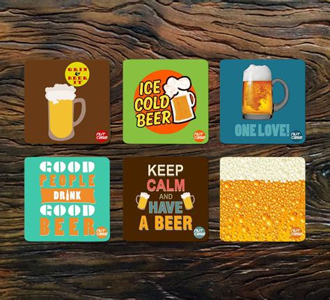 Metal Beer Bar Coasters Hotel or Restaurant Pack of 6 – Nutcase