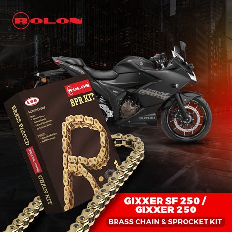 Rolon GIXXER SF 250 / GIXXER 250Brass Chain and Sprocket kit – LRL Motors
