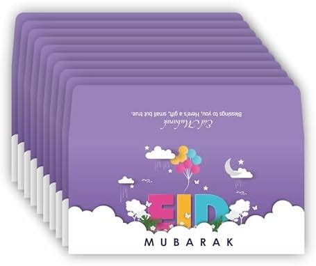Anne Print Solutions® Pack Of 12 Eid Mubarak Envelopes Shagun Colorful ...