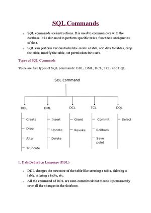 Types of SQL Commands - Types of SQL Commands There are five types of ...