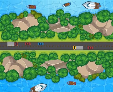 Vue de dessus de la belle route de plage | Vecteur Premium