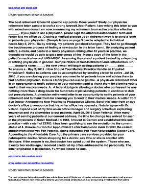 14+ Free Editable Retirement Letter Templates in MS Word [DOC] | pdfFiller