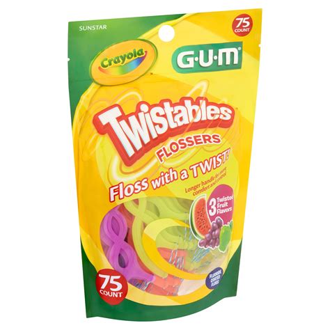 Sunstar GUM Crayola Twistables Flossers, 75 count - Walmart.com ...
