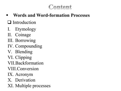 Image result for Word Formation Process