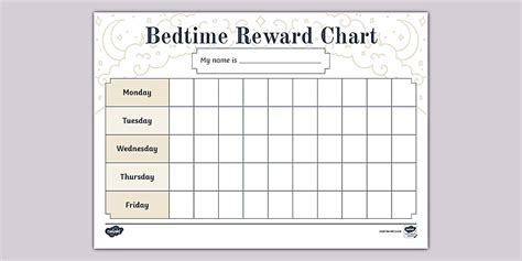 Celestial-Themed Bedtime Reward Chart (teacher made)