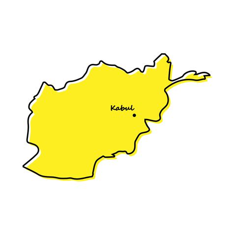 Simple outline map of Afghanistan with capital location 21852462 Vector ...