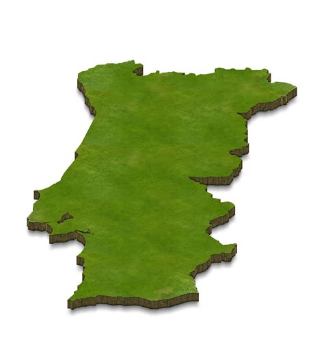 3D map illustration of Portugal Regions 12375108 PNG