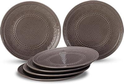Buy miah decor Ceramic Dinner Plates Set of 4 Handcrafted Stoneware ...
