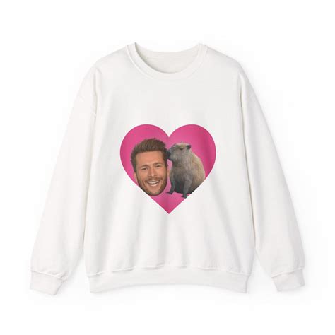 Glen Powell Capybara Heart Sweatshirt, Glen Powell, Glen Powell Unisex ...