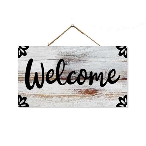 Buy Welcome Sign Hanging Wood Home Decor Fall Hanger Wooden Decorations ...