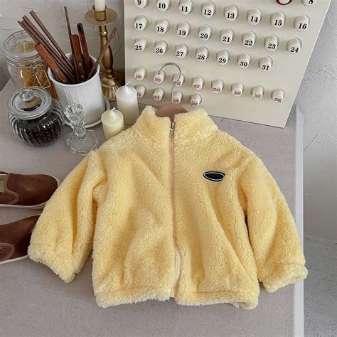 Baby Fleece Jacket Cute Cartoon Printed Solid Long Sleeve Cute Baby Boy ...