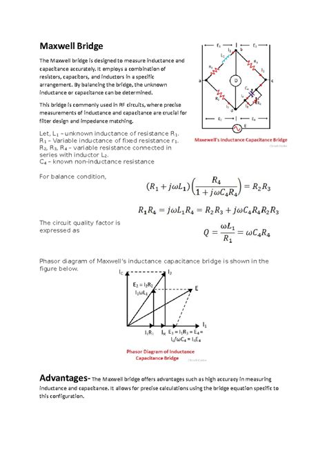 CNS 101: Case Study on Maxwell and Schering Bridge Principles - Studocu